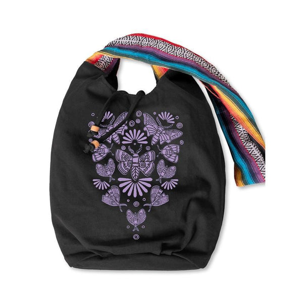 Canvas Boho Bag | Black | Mega Moth