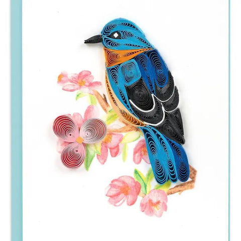 Quilling Card Gift Enclosure | Bluebird on Flower Branch
