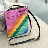 Recycled Feed Bag Mini Rainbow Crossbody | Pink