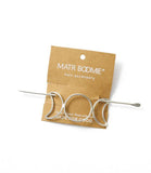 Indukala Moon Phase Hair Slide w/Stick | Silver