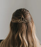 Kairavini Lotus Hair Slide w/Stick | Gold