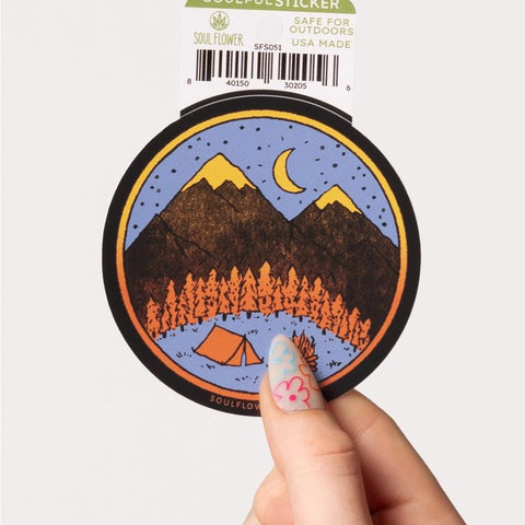 Vinyl Sticker | Mountain Camper Scene
