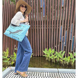 Recycled Feed Bag Tote | Lite Blue