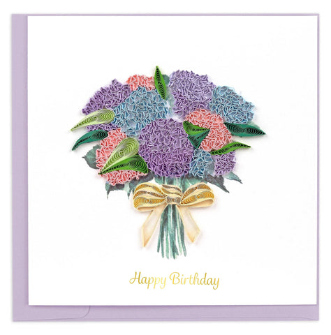 Hydrangea Bouquet Birthday Quilling Card