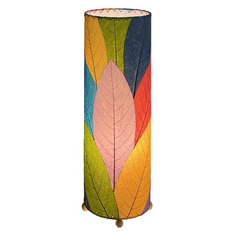 Cocoa Leaf Cylinder Table Lamp | 24 Inch | Multi
