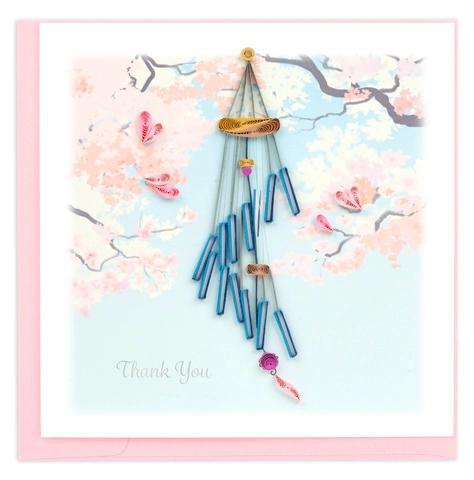 Thank You Spiral Wind Chime Quilling Card