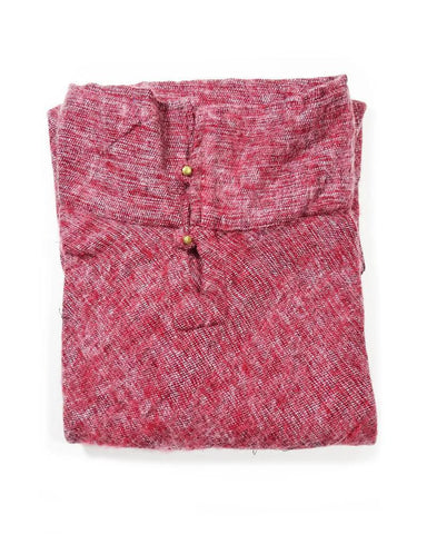 Brushed Woven Poncho | Pomegranate