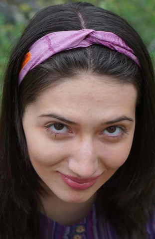 Headband | Double Loop Upcycled Silk Sari