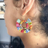 Kantha Tasseled Hoop Earrings