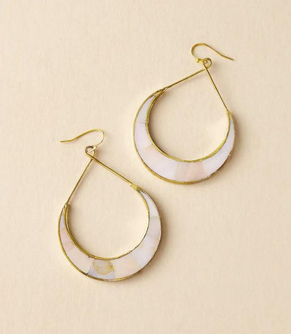 Ranjani Mother of Pearl Crescent Hoop Earrings