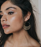 Rajani Gold Hoop Crescent Disc Earrings