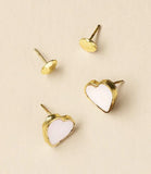 Ranjani Mother of Pearl Heart Earring Set | Set of 2