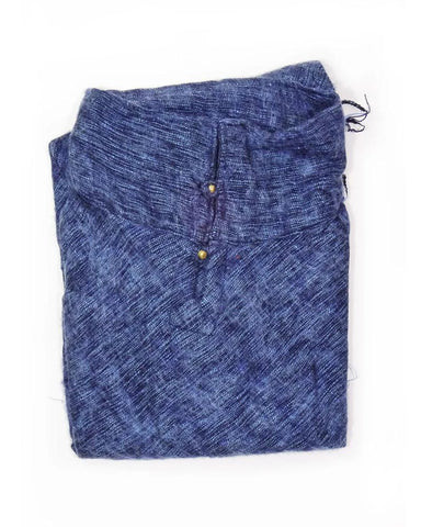 Brushed Woven Poncho | Denim