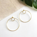 Double Hoop Post Earrings | Gold