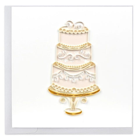 Elegant Wedding Cake Quilling Card