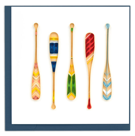 Painted Canoe Paddles Quilling Card