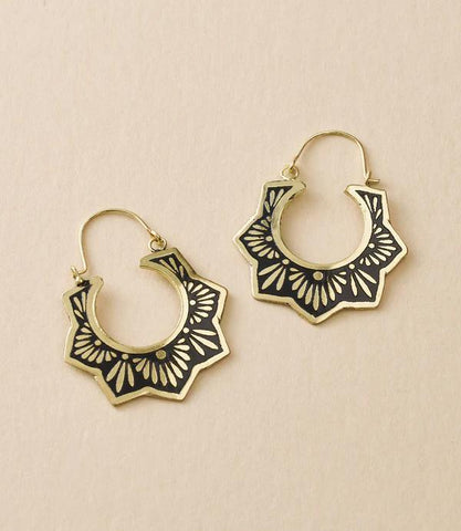 Nisha Lotus Hoop Earrings