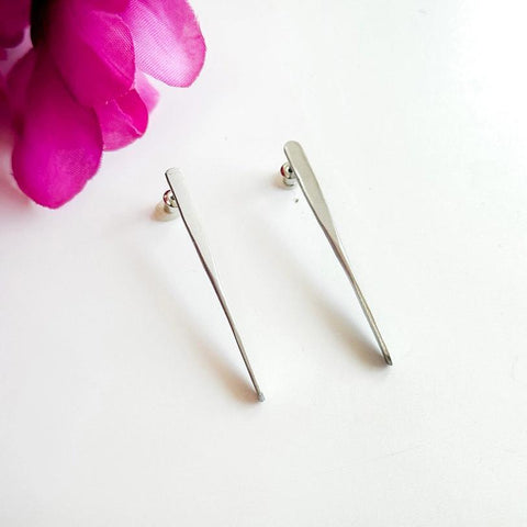Paddle Post Earrings | Silver