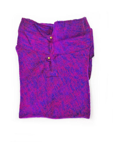 Brushed Woven Poncho | Sunset