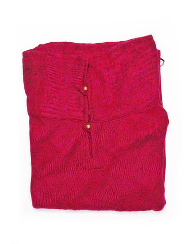 Brushed Woven Poncho | Raspberry