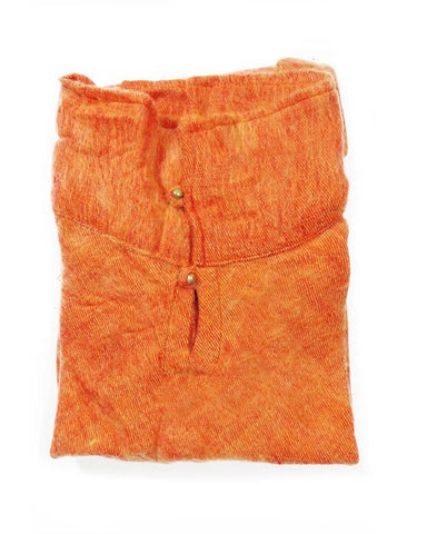 Brushed Woven Poncho | Tangerine