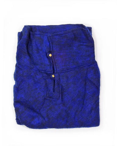 Brushed Woven Poncho | Navy