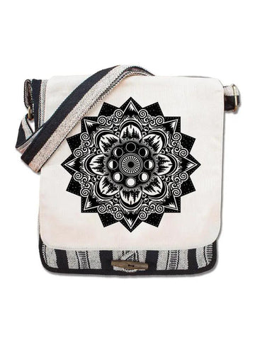 Canvas Messenger Bag | Natural | Mountain Mandala
