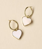Ranjani Mother of Pearl Heart Hoop Earrings