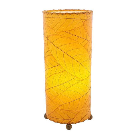 Cocoa Leaf Cylinder Table Lamp | 17 Inch | Orange