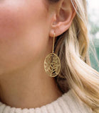 Adhya Oval Drop Hook Earrings