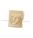 Kairavini Lotus Hair Slide w/Stick | Silver