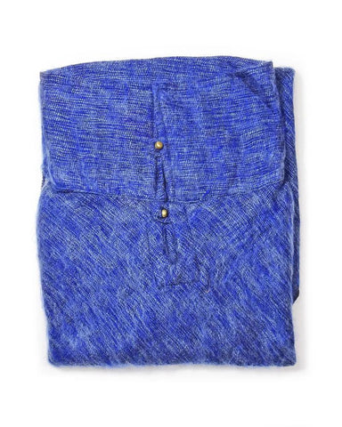 Brushed Woven Poncho | Azure