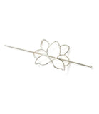 Kairavini Lotus Hair Slide w/Stick | Silver