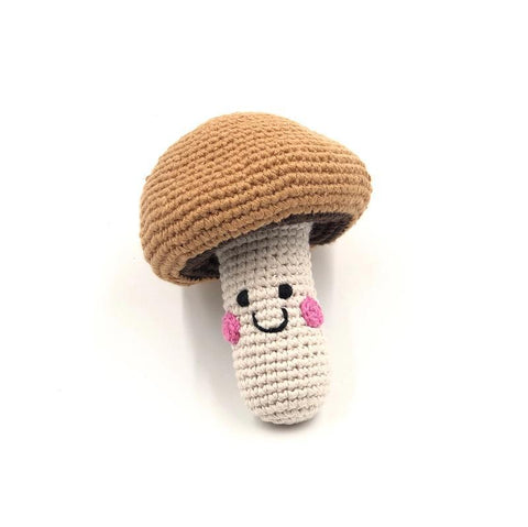 Knit Rattle | Friendly Brown Mushroom