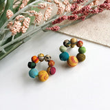 Kantha Hoop Post Earrings