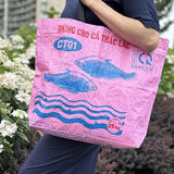 Recycled Feed Bag Tote | Pink