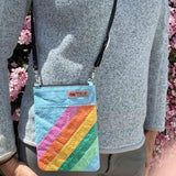 Recycled Feed Bag Mini Rainbow Crossbody | Blue