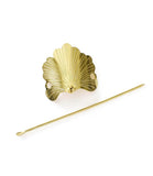 Sayuri Gingko Leaf Hair Pin w/Stick | Gold
