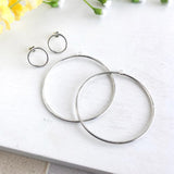Double Hoop Post Earrings | Silver