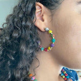 Kantha Paillette Hoop Earrings