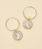Sikka Coin Dangle Hoop Earrings