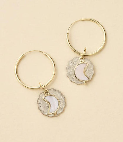 Sikka Coin Dangle Hoop Earrings