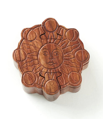 Wooden Puzzle Box | Sun and Moon Phase