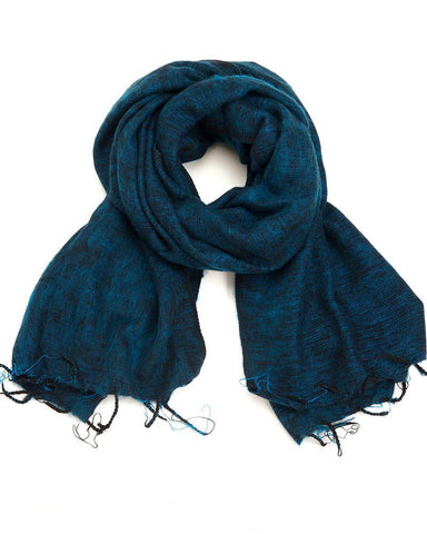 Brushed Woven Shawl | Petrol