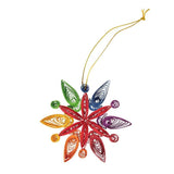 Quilled Ornament | Rainbow Snowflake