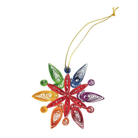 Quilled Ornament | Rainbow Snowflake