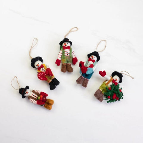Wool Ornament | Fancy Snowman