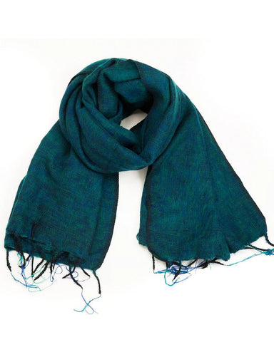 Brushed Woven Shawl | Teal