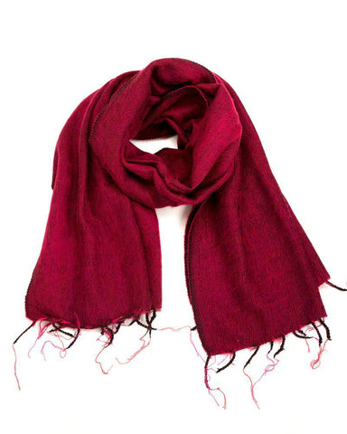 Brushed Woven Shawl | Raspberry