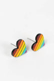 Rainbow Heart Gourd Earrings